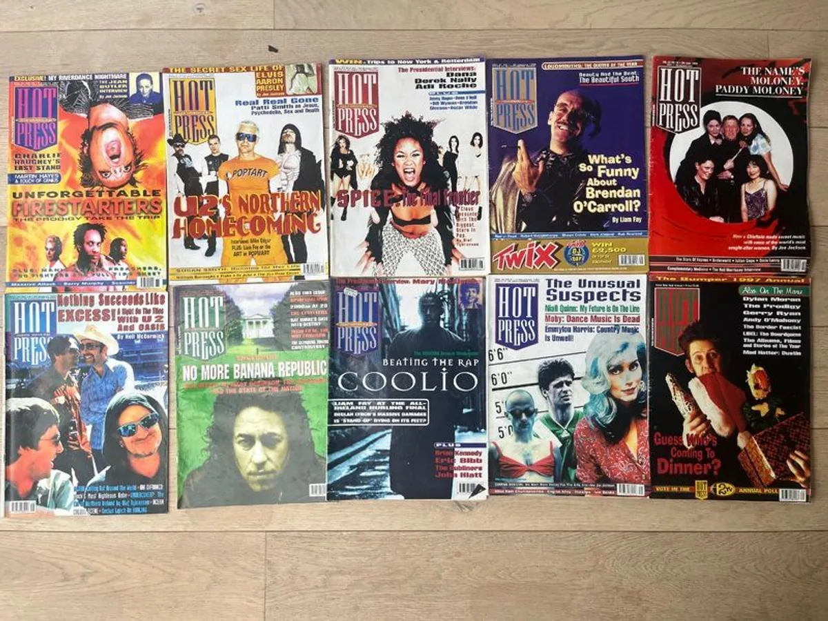 HUGE collection of Hot Press '90s magazines - collectors items, perfect condition! - Image 1