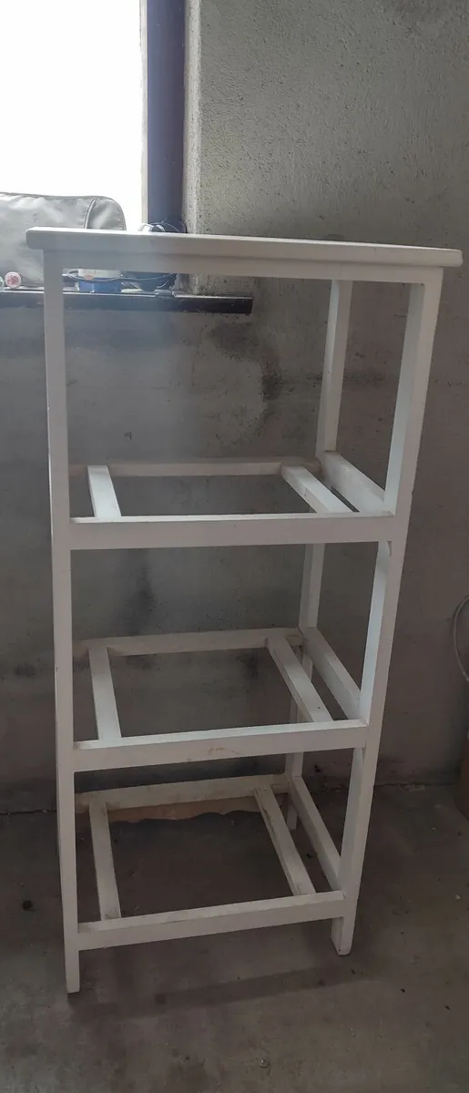 Wooden white shelf rack ( no baskets incl)