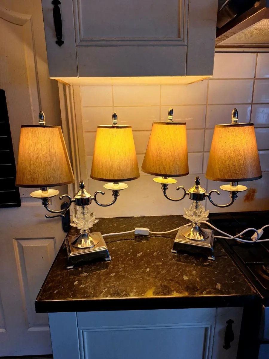 Beautiful pair of twin arm table lamps - Image 2