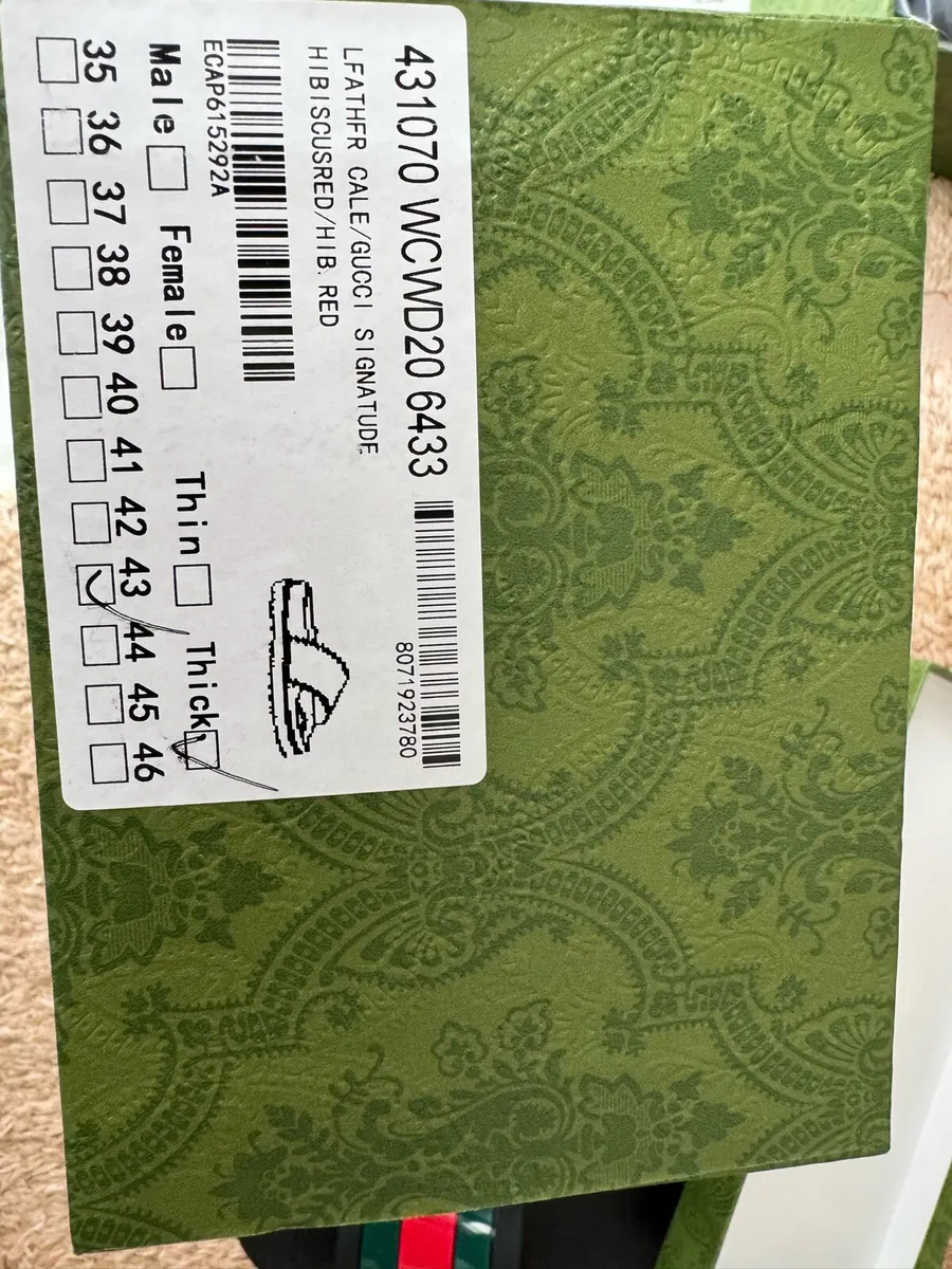 GUCCI men’s slide sandals made in Italy new - Image 1