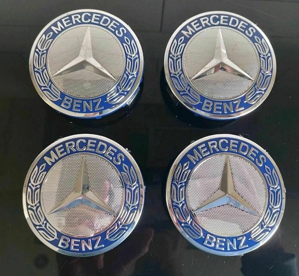 4 x Mercedes Centre Cap (Blue) FREE POST - Image 1