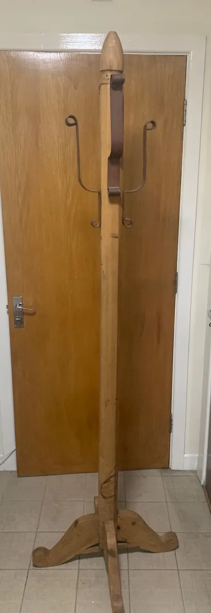 Vintage Rustic Ranch Hickory Wood With Iron Hanger - Image 2