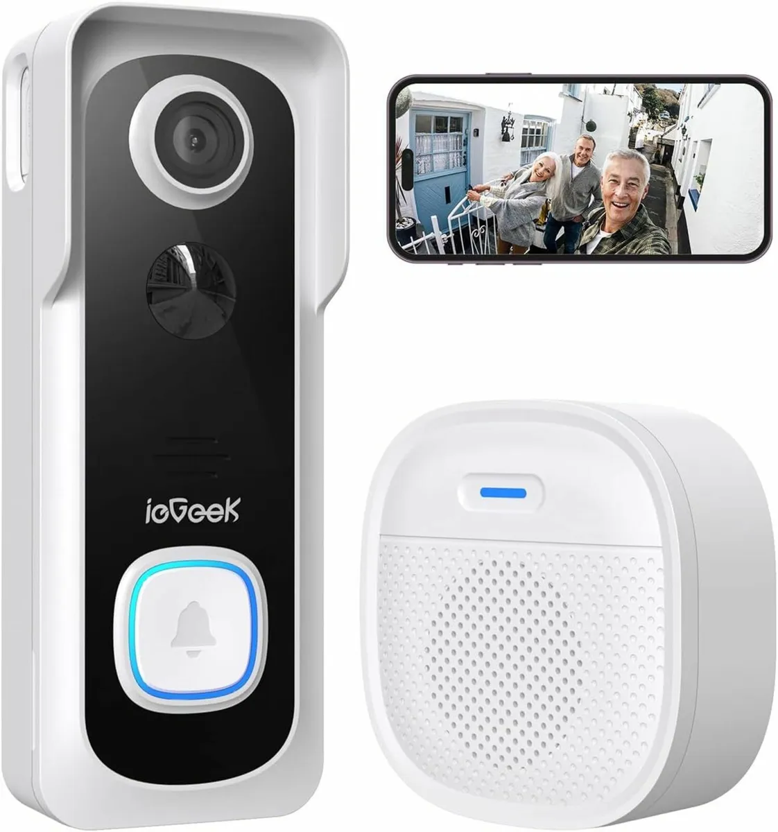 ieGeek WireFree Full HD 1080P Smart Video Doorbell - Image 1
