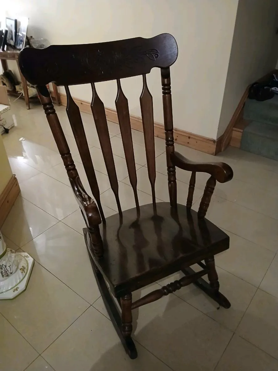Hand-Made Mahogany Rocking Chair - Image 2