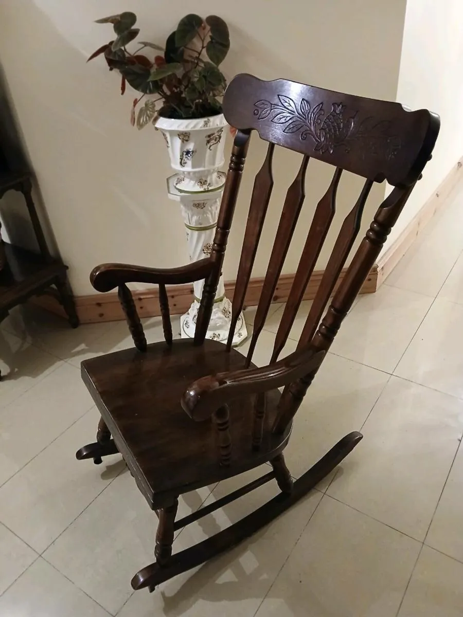 Hand-Made Mahogany Rocking Chair - Image 3