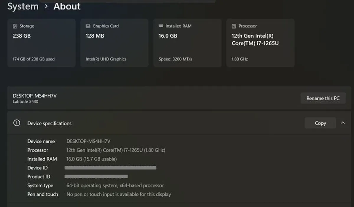 Dell Latitude 5430 i7 12th Gen 16GB RAM 256GB SSD + mouse gamer - Image 2