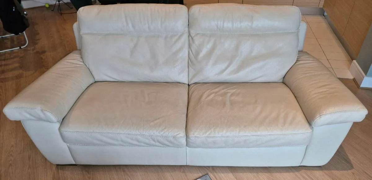 Leather 3 seater couch sofa - Image 3