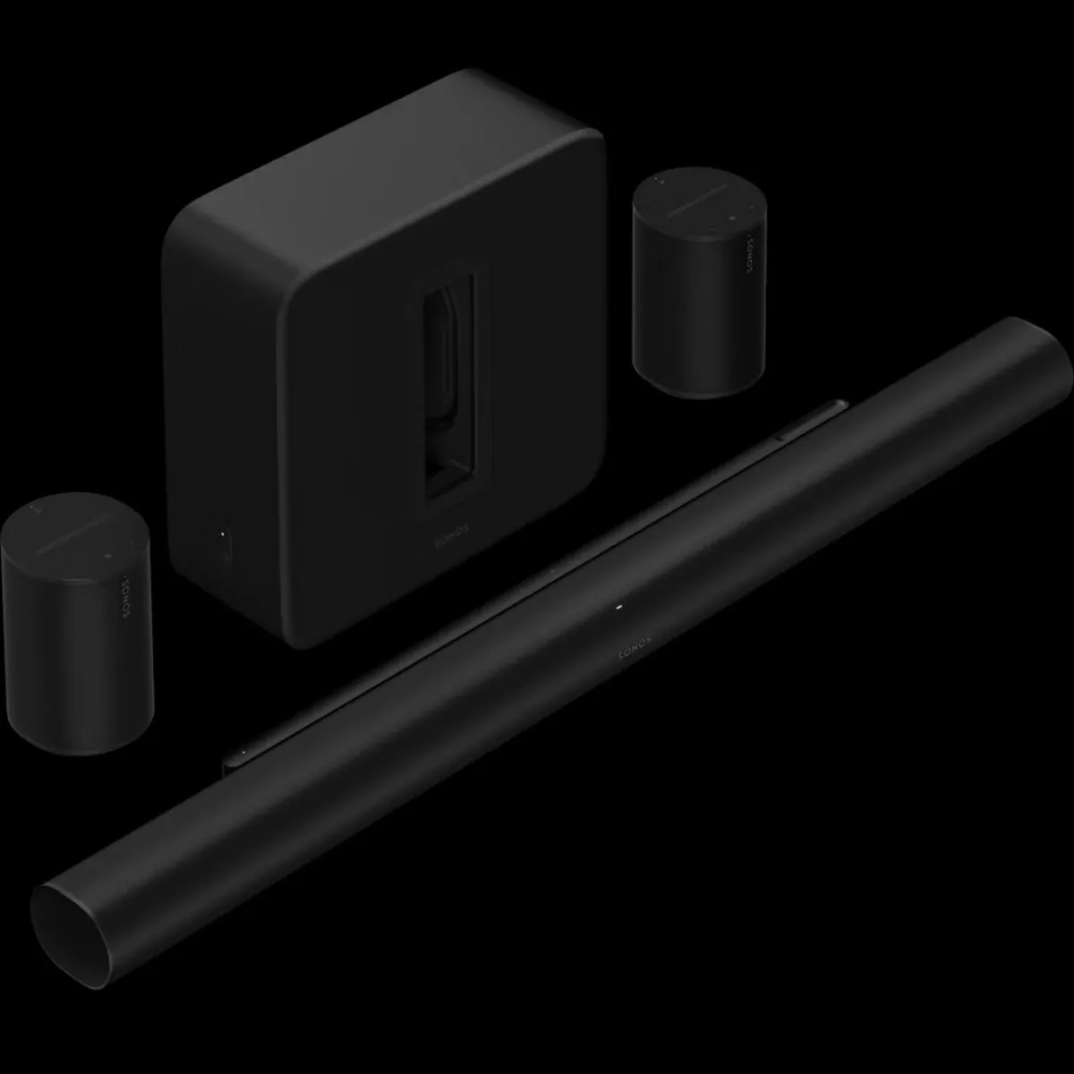 Sonos Arc Ultra , sub 4 + 2 x Era 100’s