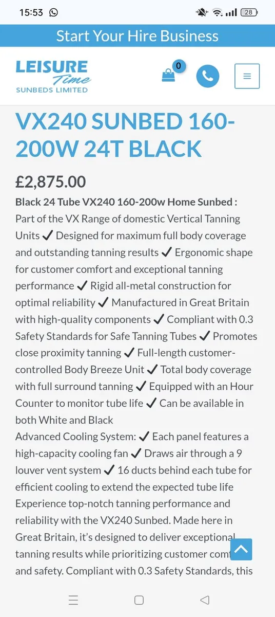 🎅TOP SPEC VX240 HOME USE SUNBED🎅 - Image 4