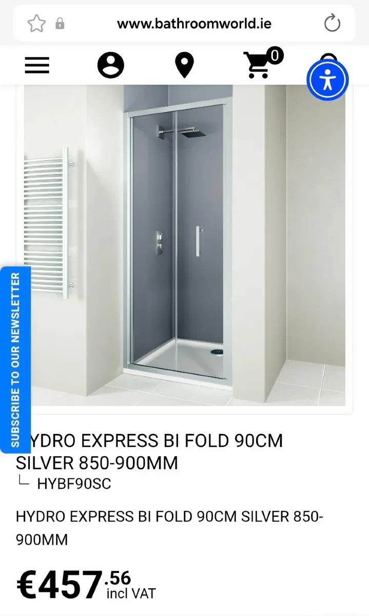 Flair shower chrome bifold door - Image 2
