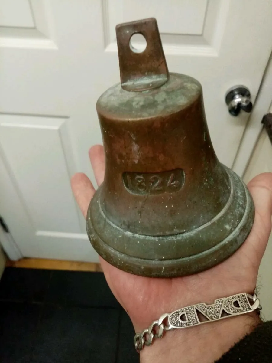 Antique Bronze Ships Bell Dated 1824 - Image 1