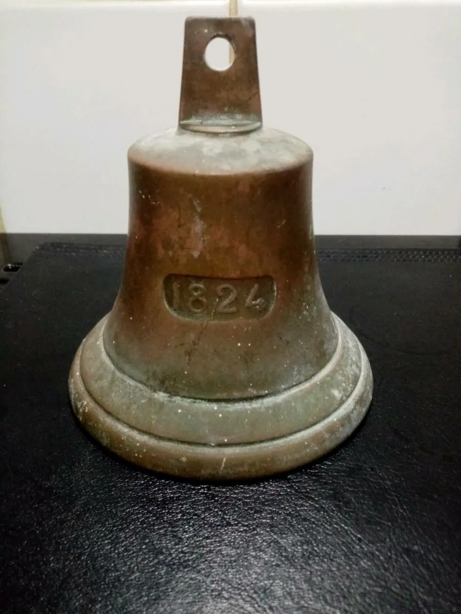 Antique Bronze Ships Bell Dated 1824 - Image 4