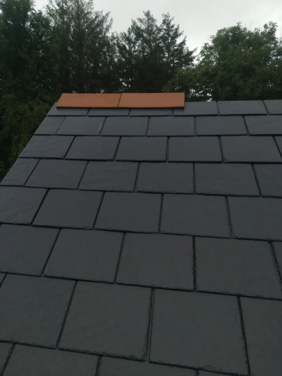Natural slate, Terracotta ridge tiles Blue Bangor - Image 1
