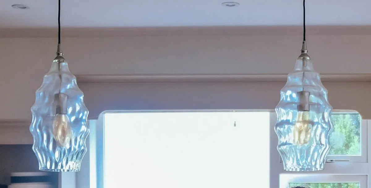 Two statement hanging glass lamps - Image 2