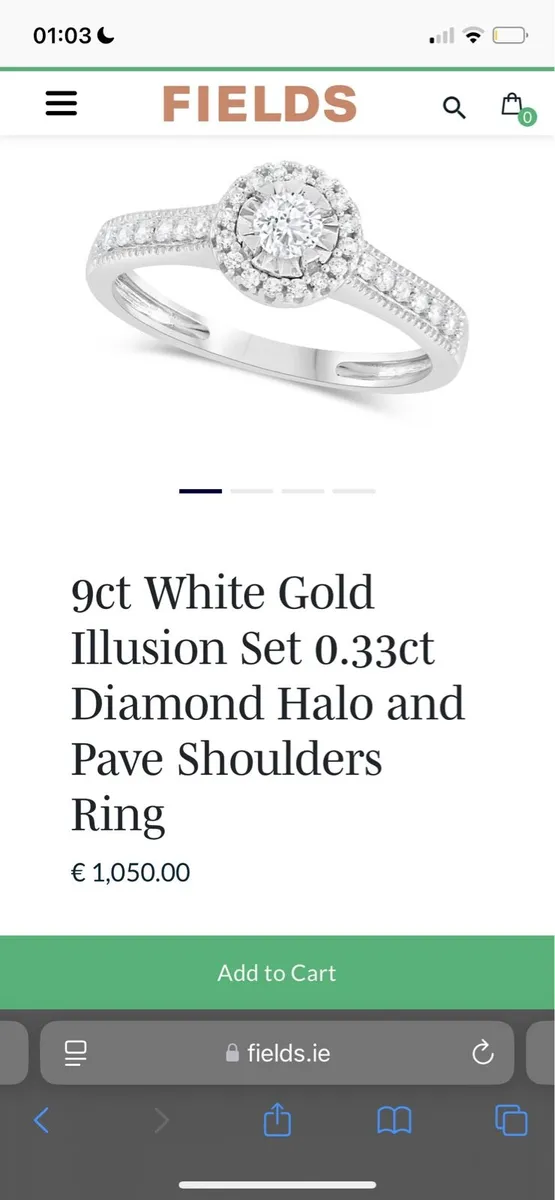 9ct White Gold Engagement Ring - Image 4