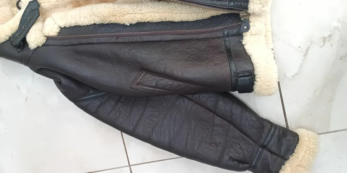 Sheepskin  Shearling Jacket Mens Size L B-3 pilot - Image 3