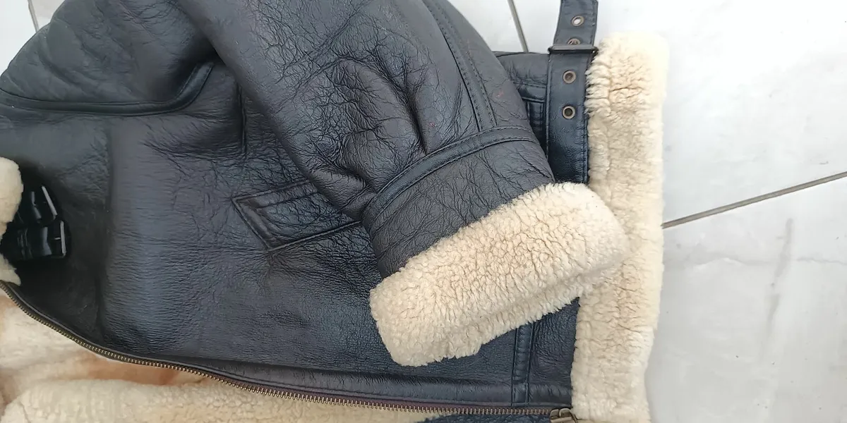 Sheepskin  Shearling Jacket Mens Size L B-3 pilot - Image 4