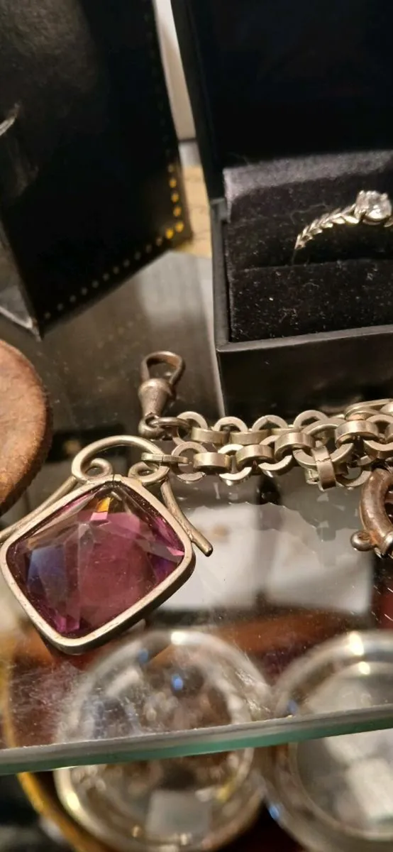 Large Amethyst watch chain - Image 2