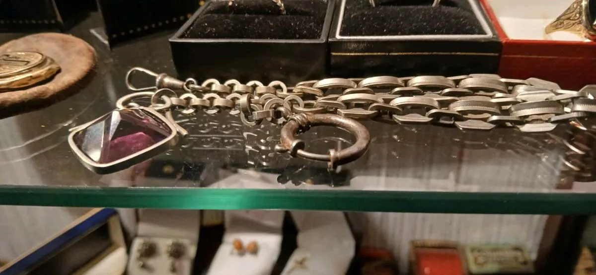 Large Amethyst watch chain - Image 3