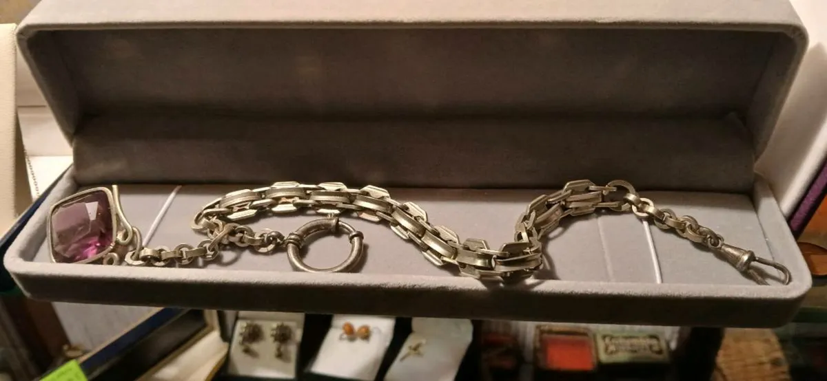 Large Amethyst watch chain - Image 4