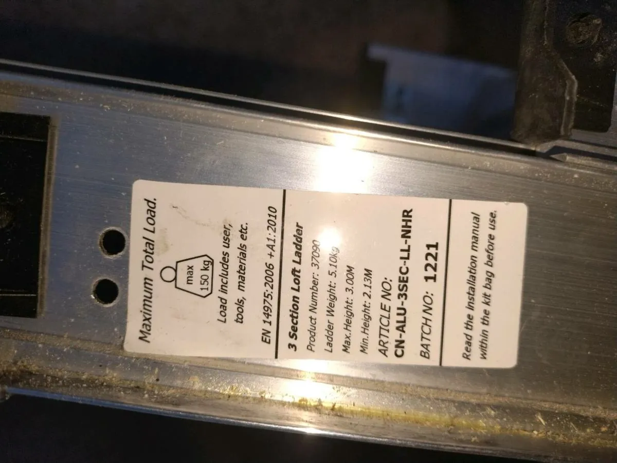 Aluminium loft ladder 3m max - Image 3
