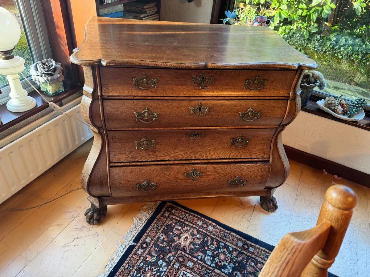 Antique bombe chest of drawers