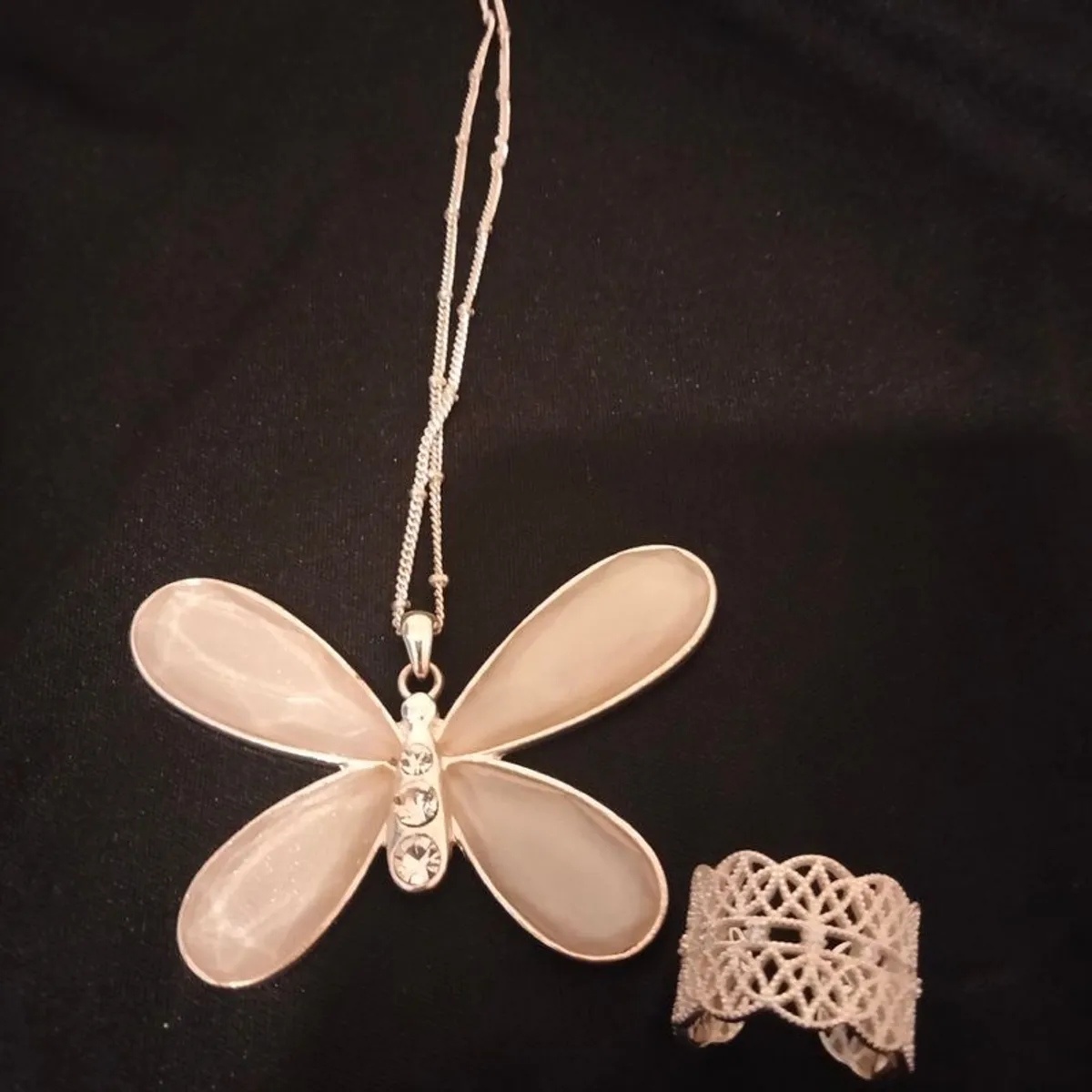 Butterfly pendant and ring - Image 1
