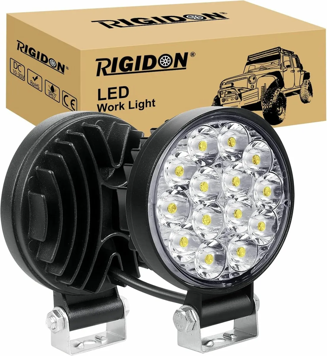 2 Pcs Round Mini Ultr Thin Led Work Light, 3.2 inc