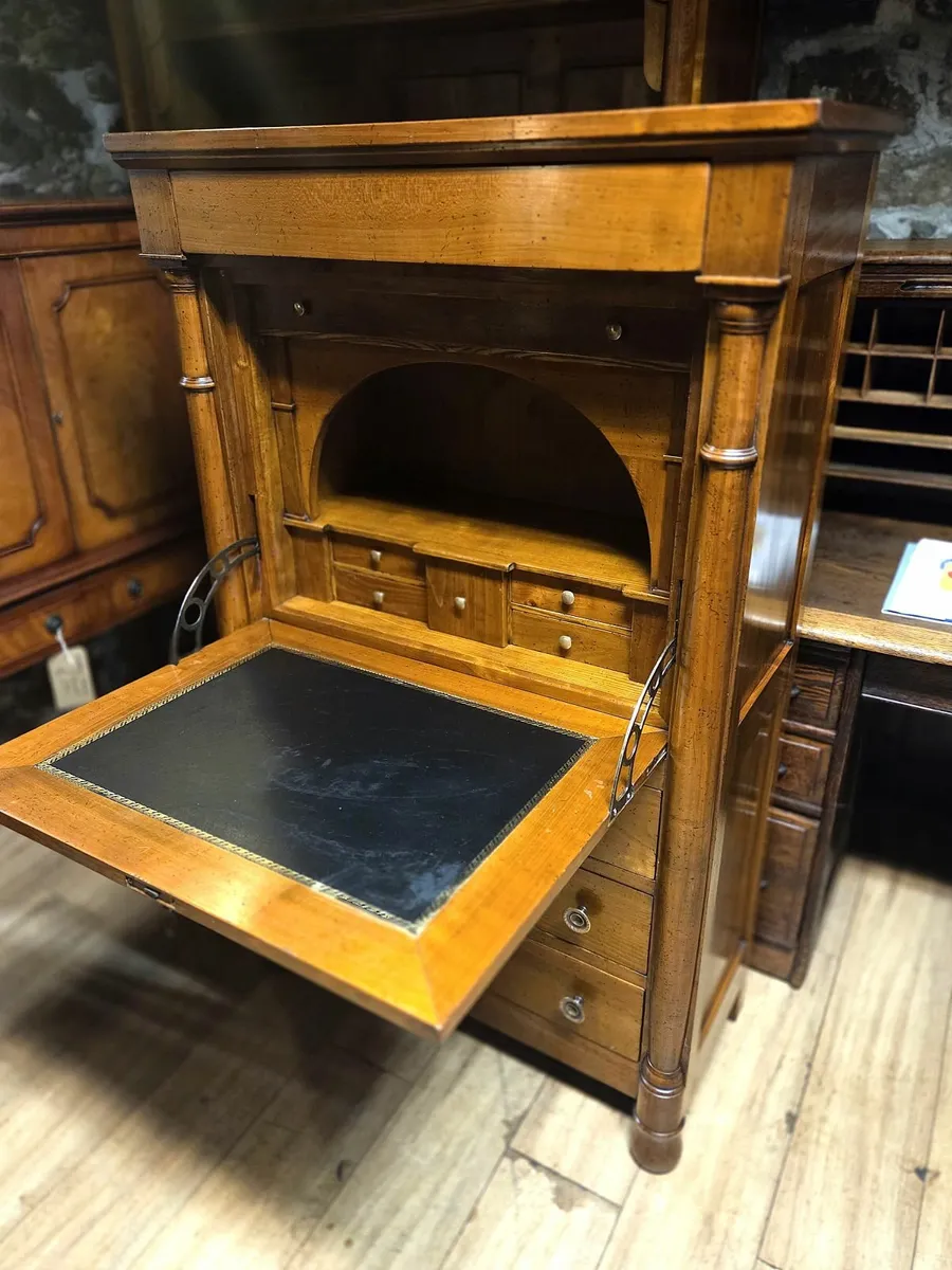 Vintage French Cherrywood Writing Cabinet - Image 2