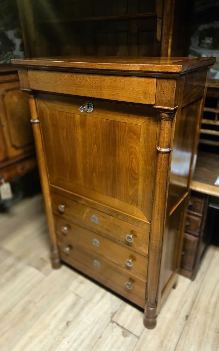 Vintage French Cherrywood Writing Cabinet - Image 3