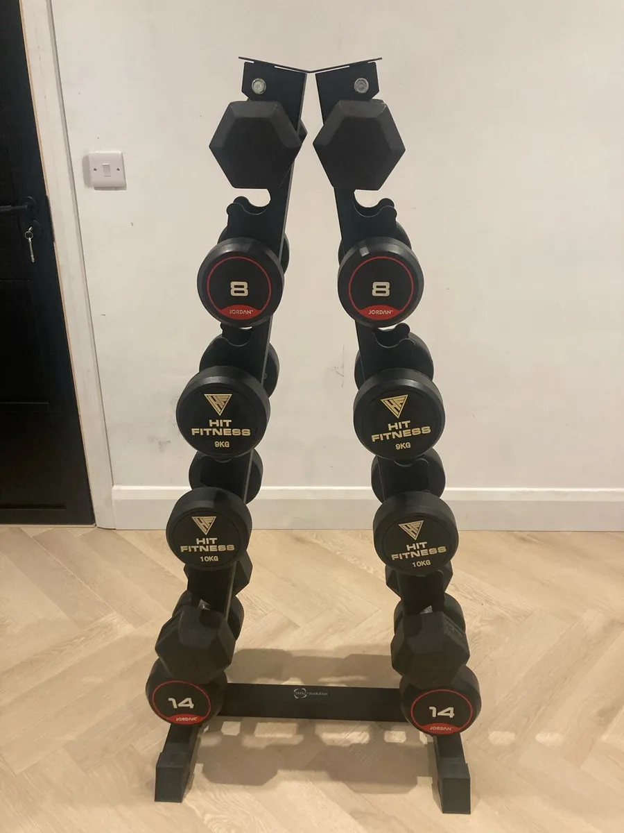 Dumbbells & Rack (7.5kg - 14kg) - Image 1