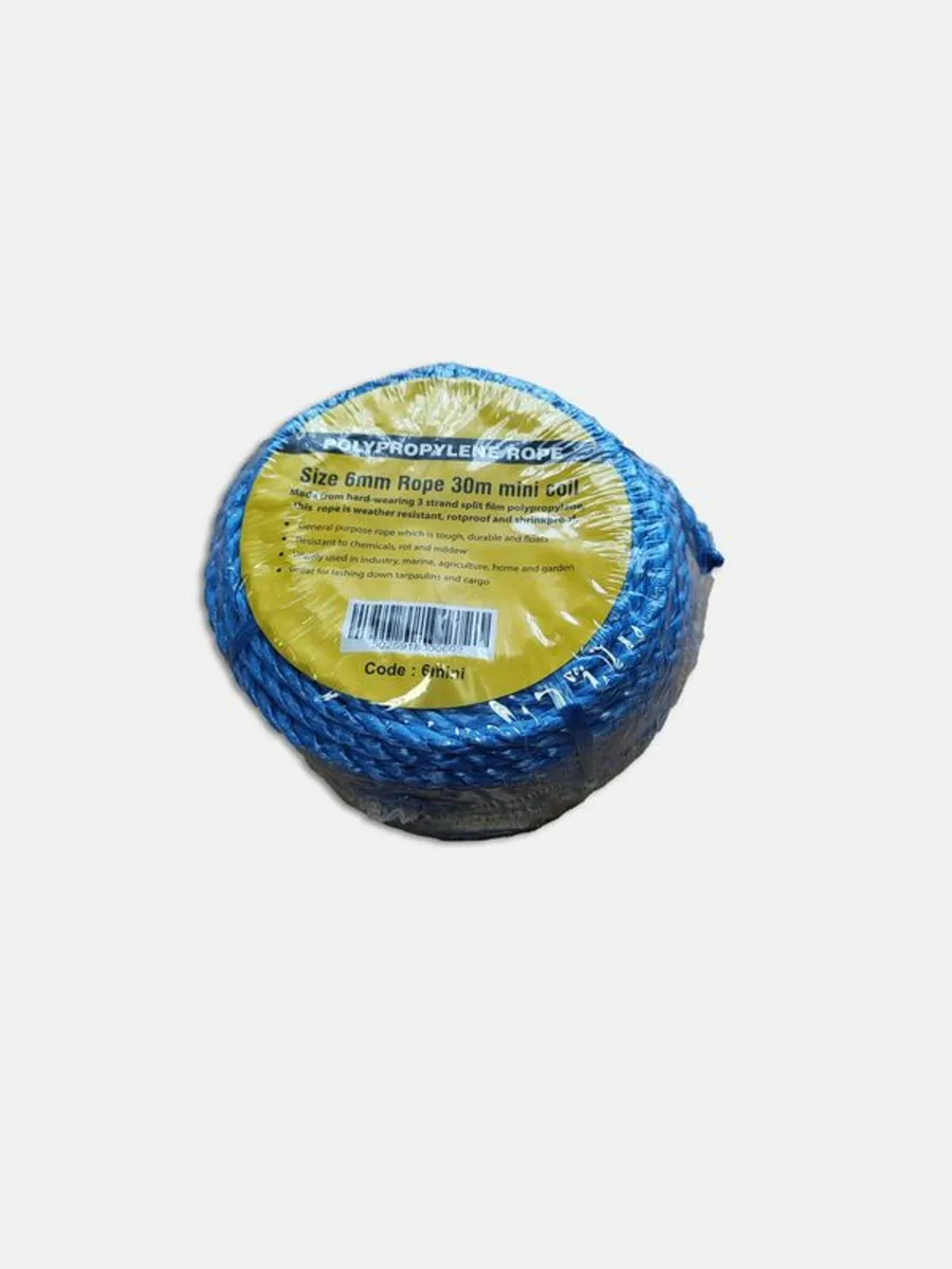 General Purpose Blue Rope 4mm x 30m  Mini Coil - Image 1