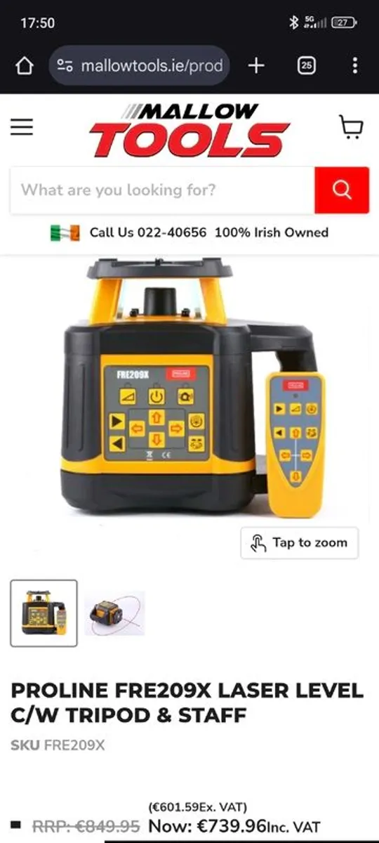 Proline FRE209X Laser Level c/w Tripod & box - Image 3