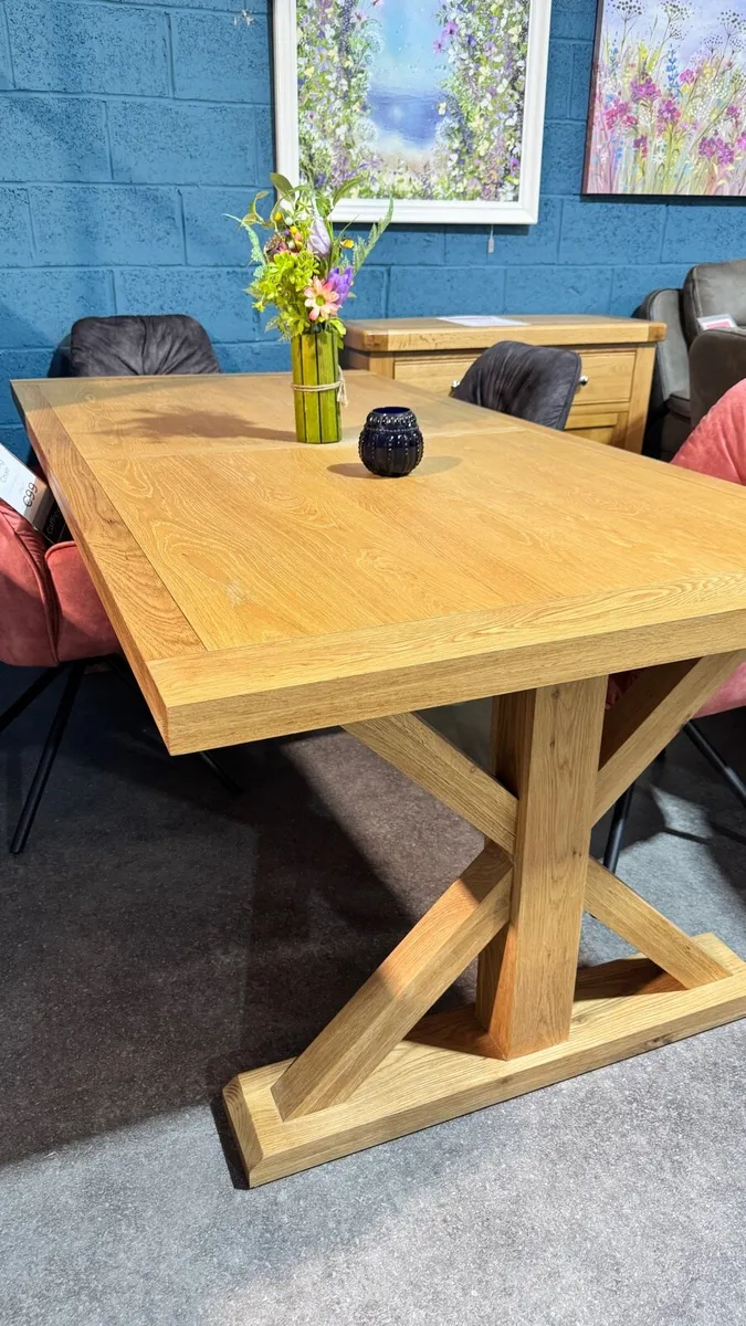 2m Oak Dining Table - Image 1