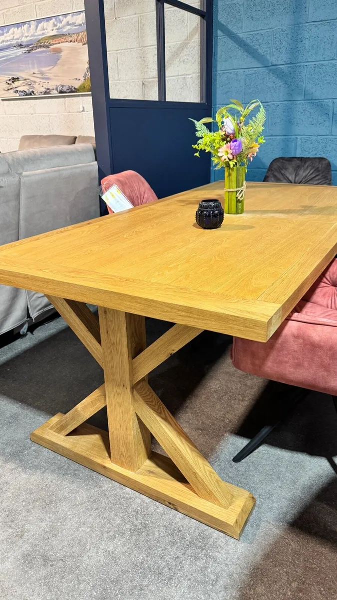 2m Oak Dining Table - Image 2