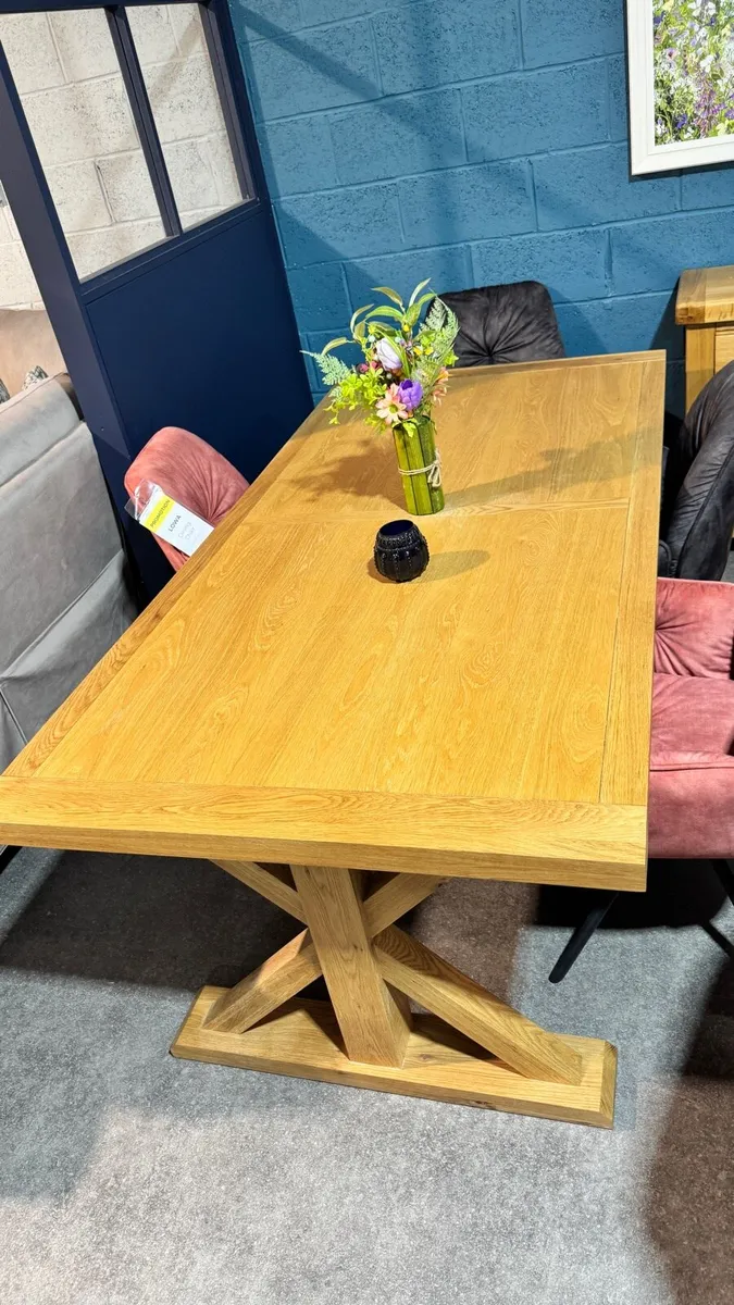 2m Oak Dining Table - Image 3