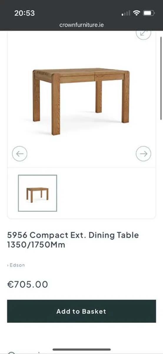 Oak extendable dining table and bench - Image 2