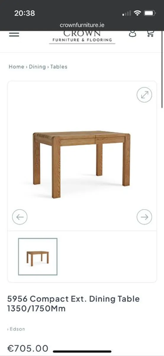 Oak extendable dining table and bench - Image 4