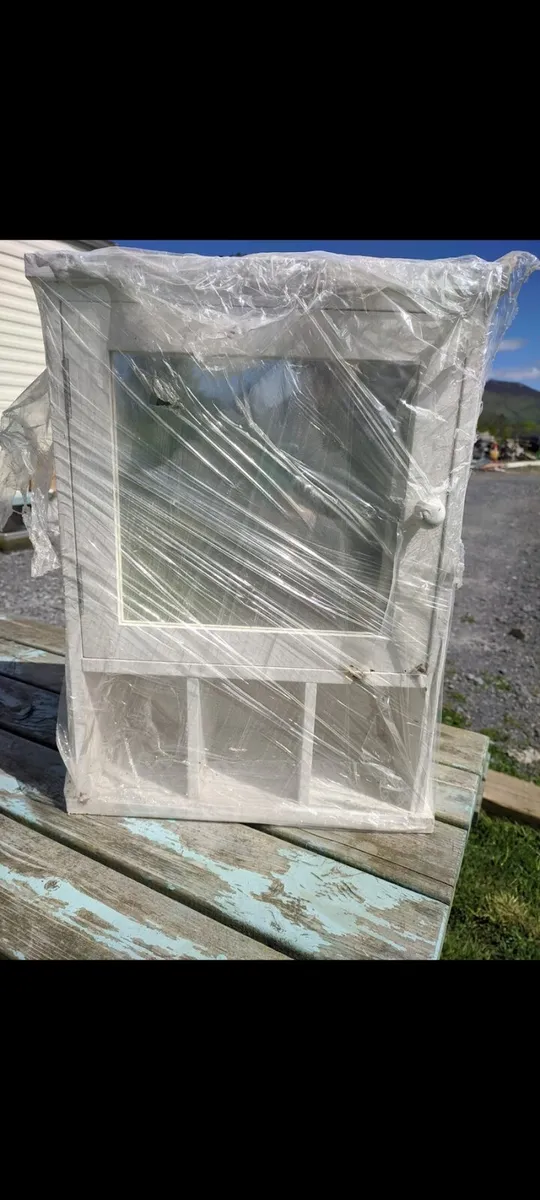 White bathroom wall cabinet