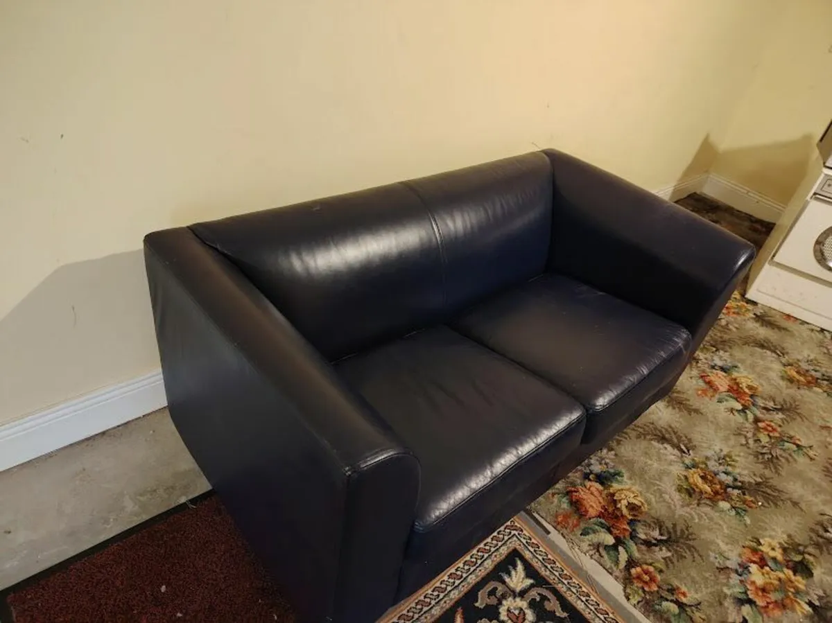 2 Seater Reception Sofa(s) Blue Leather