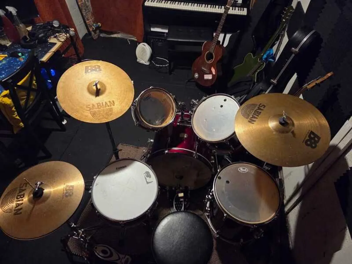 Pearl Target Rock Drum Kit (Wine Red) - Image 3