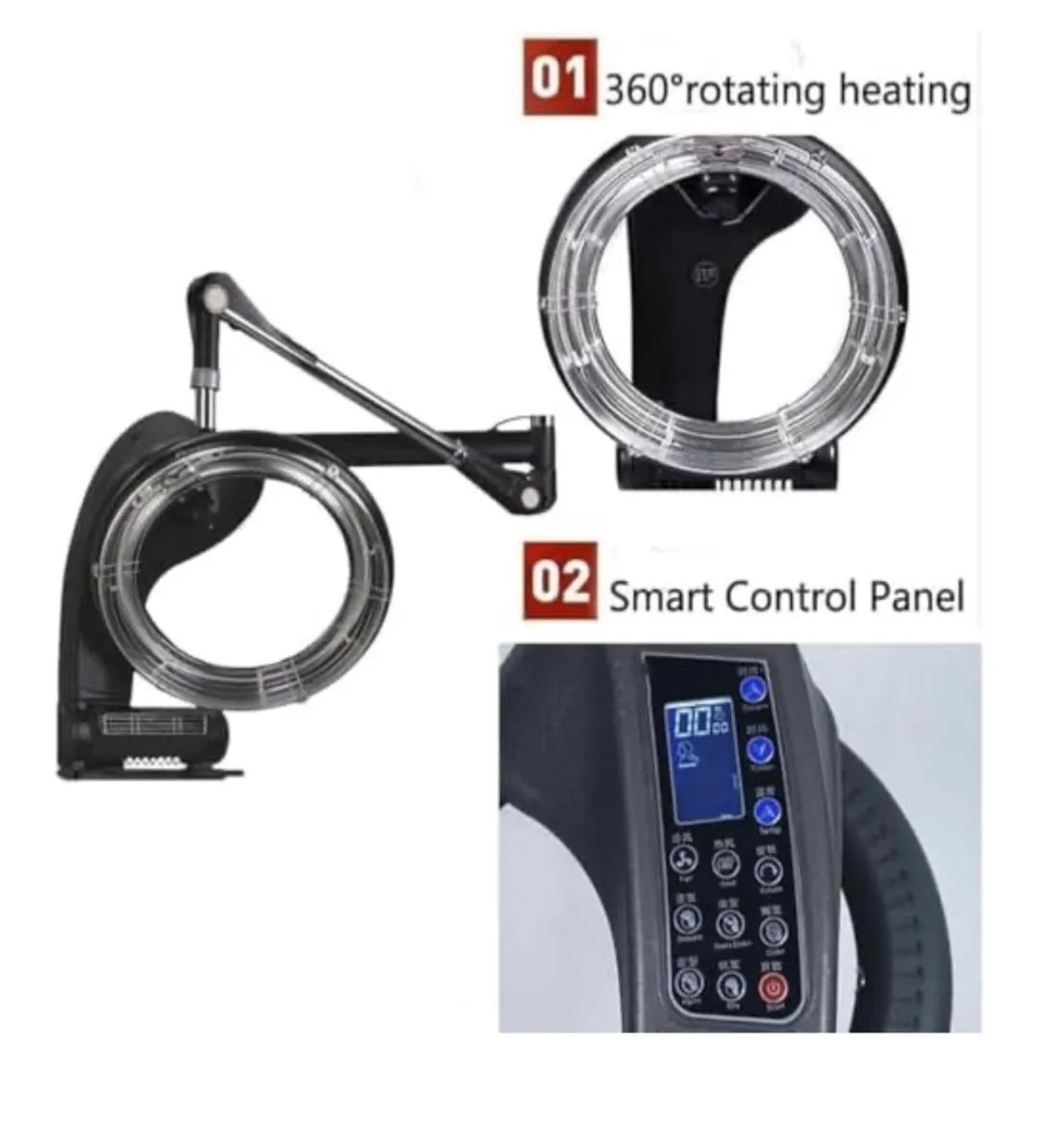 Wall Mounted Infrared Hair Dryer - Adjustable Temp