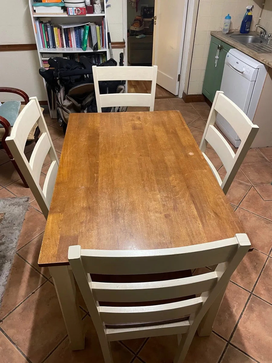 Solid wood table and chairs - Image 1