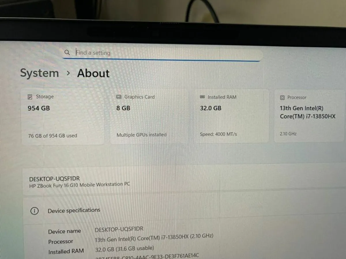 Great HP ZBook Fury 16 G10 | i7 (13th gen) | 32GB - Image 2