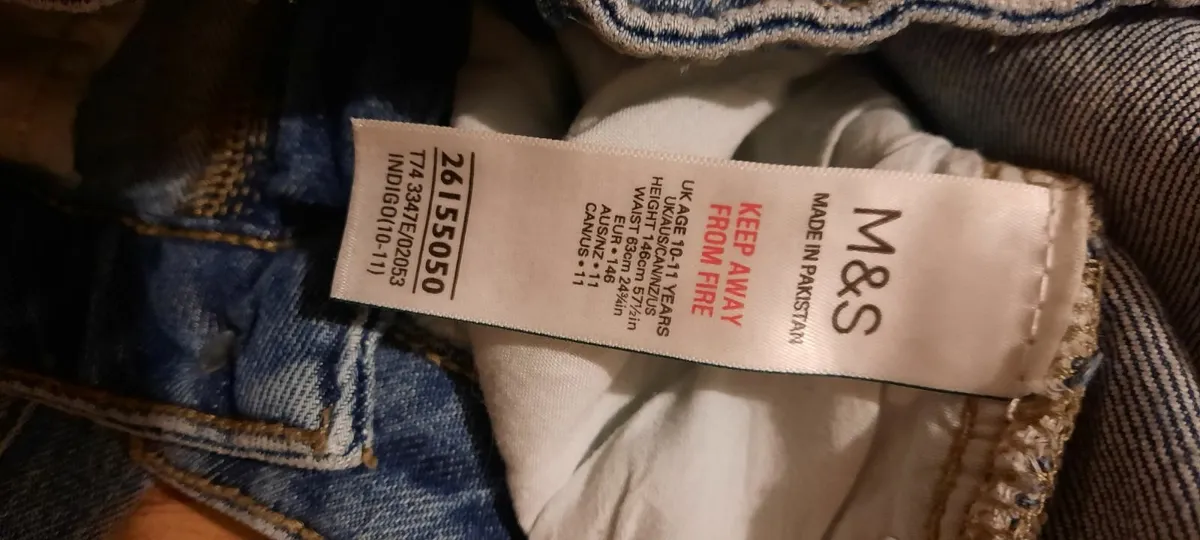 M and S kids jeans with adjustable waist - 10/11yr - Image 1