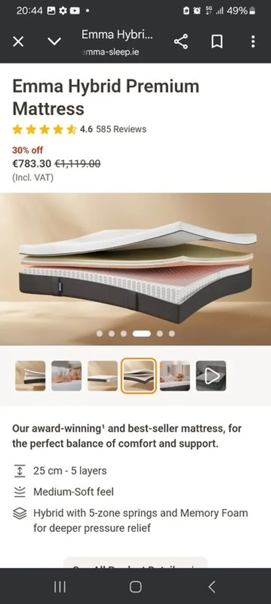 Emma Premium Mattress, New, Boxed - Superking - Image 3