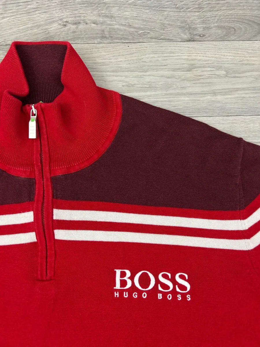 Hugo Boss Half Zip Cotton Jumper Mens XXL - Image 4