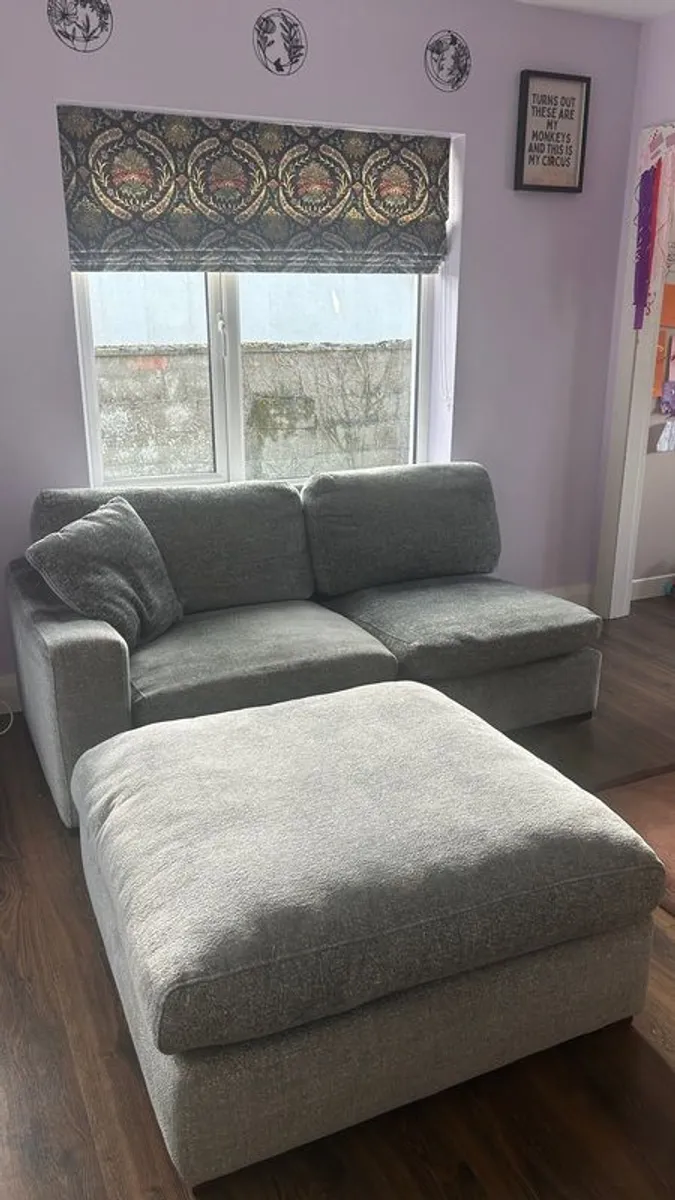Large L Shaped Couch with Fold out Double bed and Ottoman - Image 2