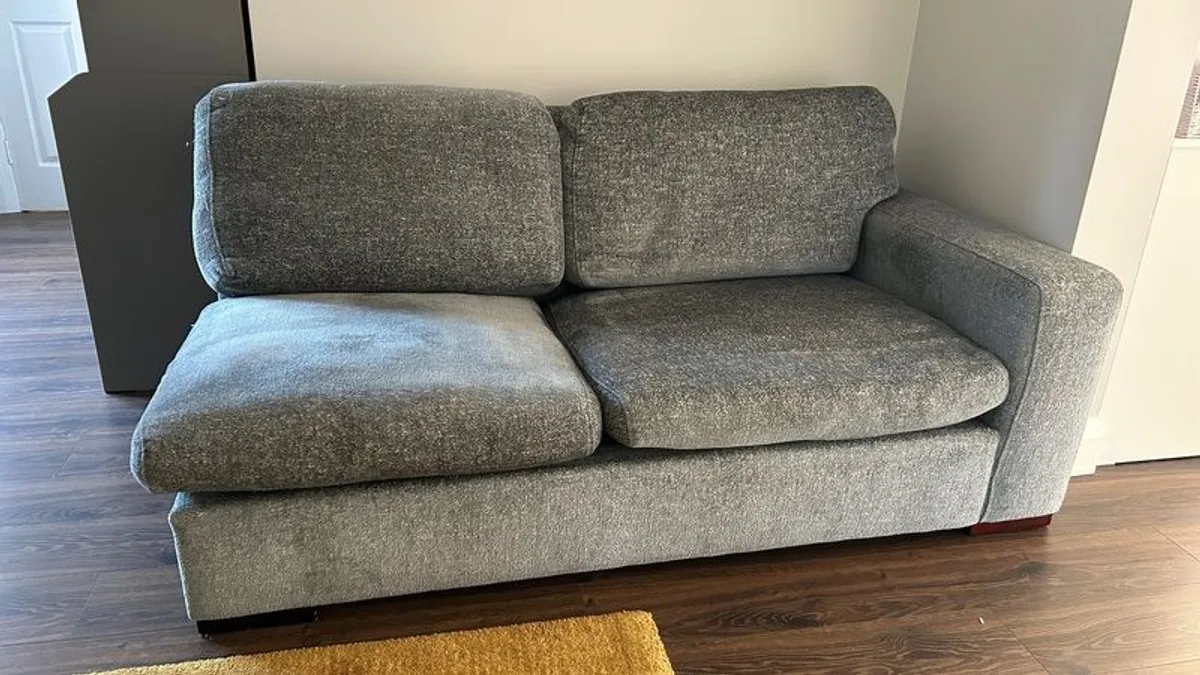 Large L Shaped Couch with Fold out Double bed and Ottoman - Image 4