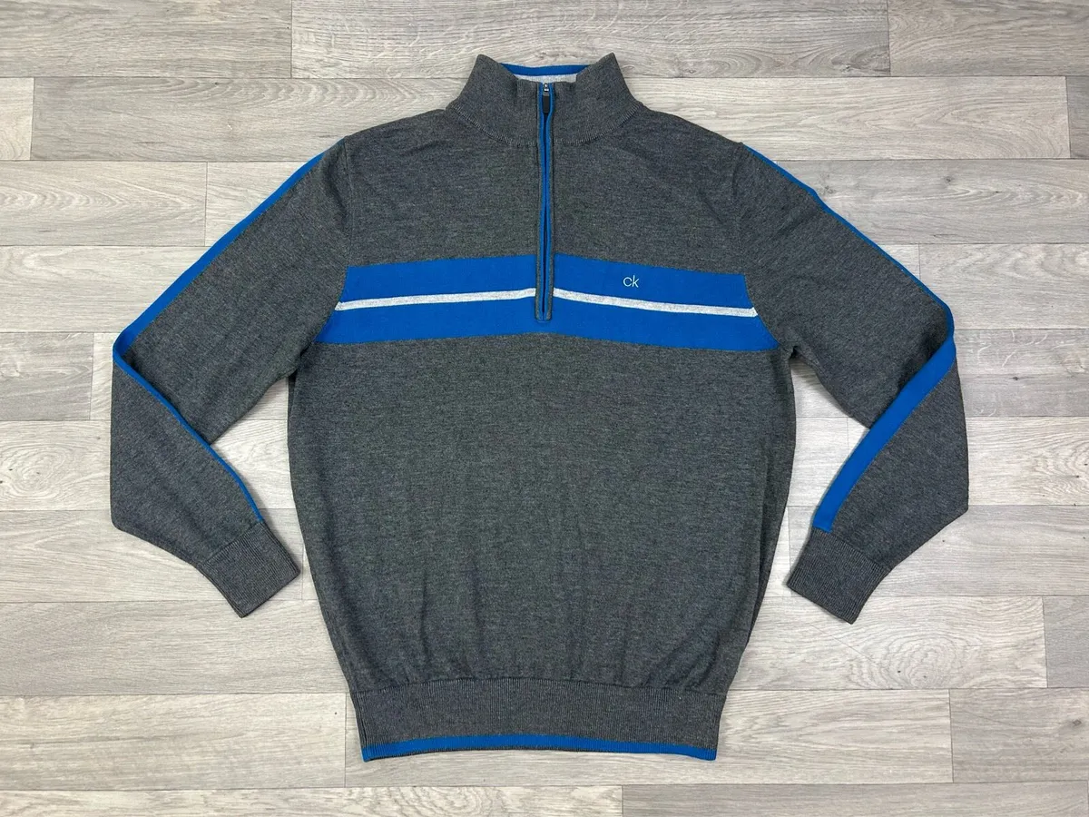 CK Calvin Klein Golf Half Zip Cotton Blend Jumper - Image 1